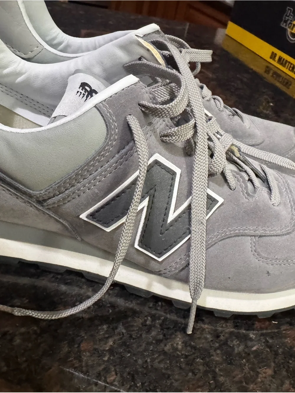 New Balance Gray Suede & Leather Lace-Up Sneakers